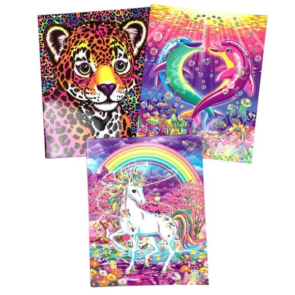 Lisa Frank Other - Lisa Frank Portfolio Folders Hunter Dancing Dolphins Rainbow Mischief Lot of 3